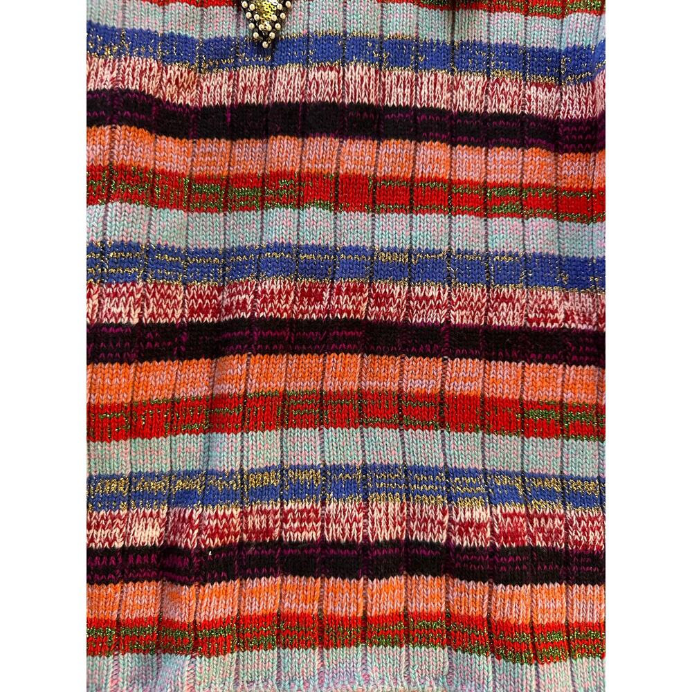 Authentic Gucci Striped Wool Sequenced Rainbow Collar Sweater Size Medium - Picture 5 of 9